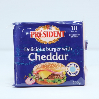 Bơ President Burger with Cheddar 10 thếp